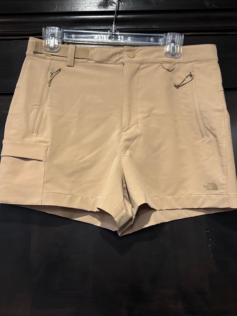 The North Face Shorts Women’s Size 8 Flash Dry-XD Tan Adjustable Zip Pockets